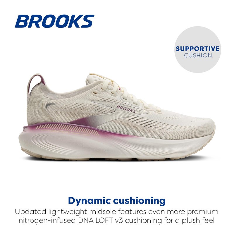 Brooks Women’s Adrenaline GTS 25 Supportive Running & Walking Shoe - Coconut/Argyle - 7.5 Medium