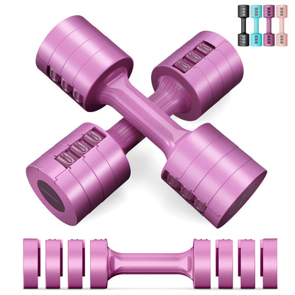 EAST MOUNT Adjustable Dumbbells 5 lb Dumbbells Set of 2 / Pair 10 lb Total Free Weights 6 in 1 Women Hand Weights for Home,Office,Gym Exercise Training 2lb 3lb 4lb 5lb Fast Adjust