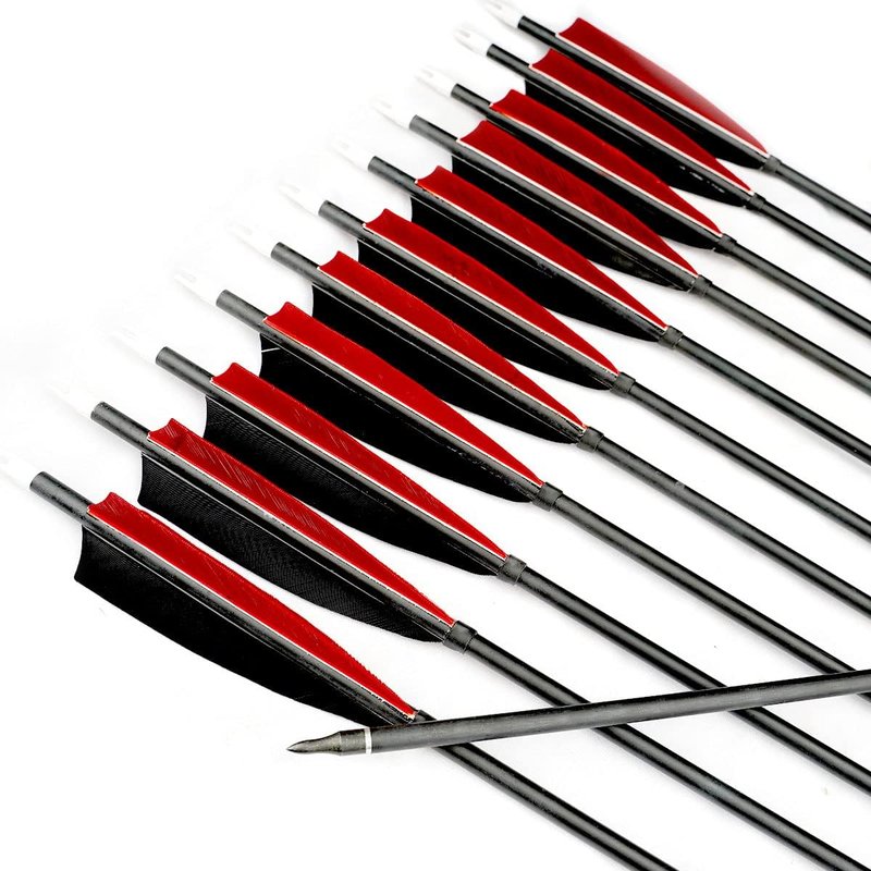 PMZ Archery 31" Mix Carbon Arrow 6pcs 12pcs for Hunting Recurve Bow(12pcs,Without Stickers)