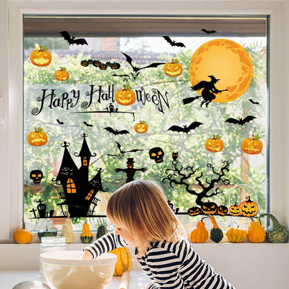 Hidreas Halloween Window Clings, Halloween Window Decorations Stickers Fall Window Wall Clings