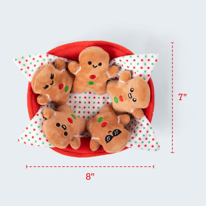 WHAT DO YOU MEME? Emotional Support Gingerbreads by Relatable, Cuddly Plush Toys and Stuffed Animals, Includes 5 Plushies with Basket, Cute Christmas Decor or Funny White Elephant Gift Idea