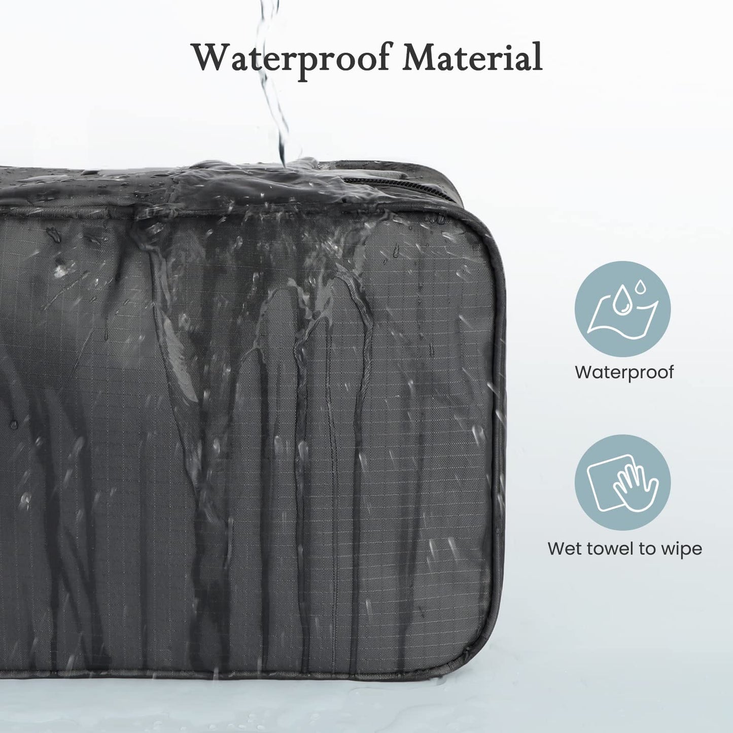 Maliton Toiletry Bag for Men & Women Large Toiletry Bags for Traveling Hanging Toiletry Bag Hygiene Bag with 4 Compartments Waterproof Bathroom Shower Bag (Black)