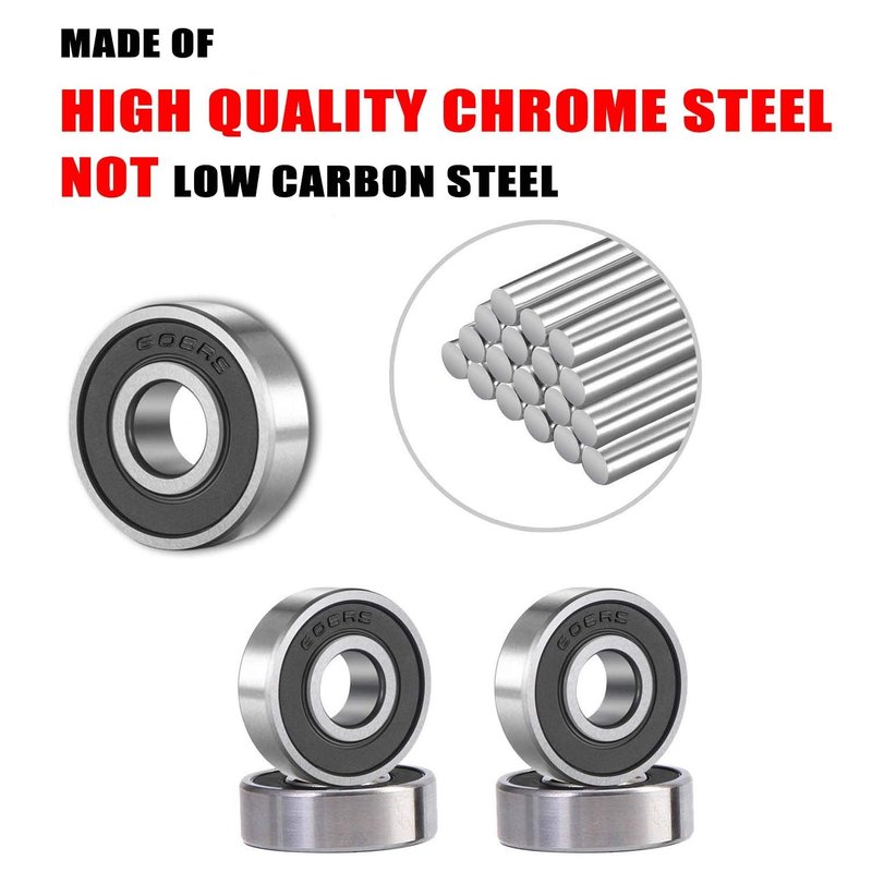 Donepart 608-2RS Bearings 20 Pack, 8x22x7mm Double Rubber Sealed Pre-Lubricated Ball Bearings C3, for 3D Printer, Roller Skate, Electric Motor, Fidget Spinner, Scooter