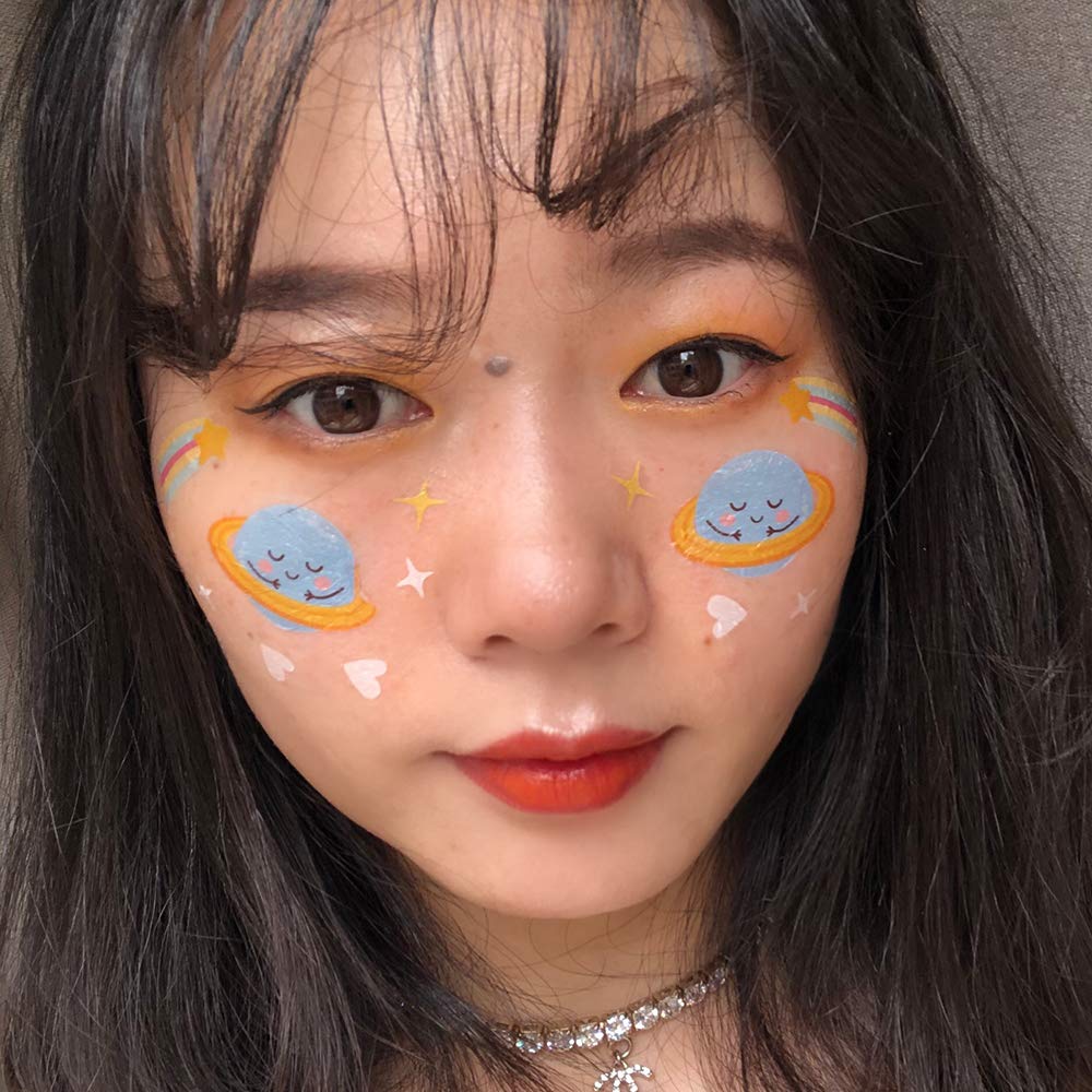 Halloween tattoo stickers cute cartoon pumpkin spider white ghost skull black 27pcs (9 models, 3 for each)