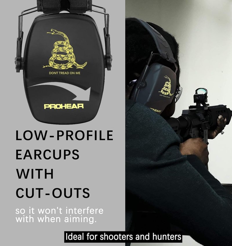 PROHEAR Ear Protection Earmuffs - Slim Design for Shooting & Noise Reduction
