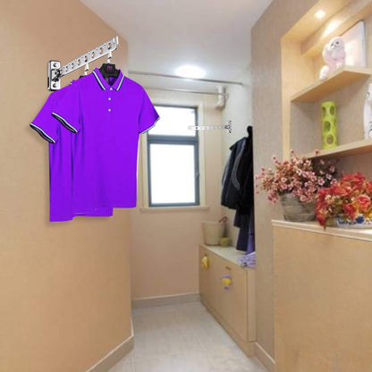 ASHOP Wall Mounted Clothes Hanger 2-Pack Folding Swing Arm Rack for Laundry Room Space-Saving Heavy-Duty Organizer Ideal for Bathroom & Bedroom