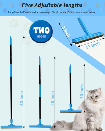 Carpet Rake for Pet Hair Removal,Adjustable Handle Carpet Rake Cat Dog Hair Remover,Reusable Carpet Scraper Dog Cat Deep Hair Cleaner Remover Tool for Rugs, Mats, Couch, Furniture (57'' Extra Large)