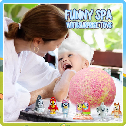 Bath Bombs for Kids: XXL Bath Bombs with Surprise Inside, Organic Bath Bombs Rich in Natural Essential Oils, Kids Bath Bombs Gift Set for Dry Skin Moisturize, Gifts Card for Kids (6 Pcs)