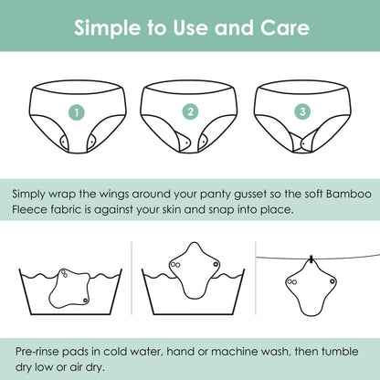 wegreeco 6 Pc Reusable Menstrual Pads, Ultra Thin Pantiliners for Thongs, Cloth Pads, Panty Liners for Teens, Women, Nonslip Pantiliners + 1 Pc Wet Bag(Mustard Yellow, Grey, Beige, XS)