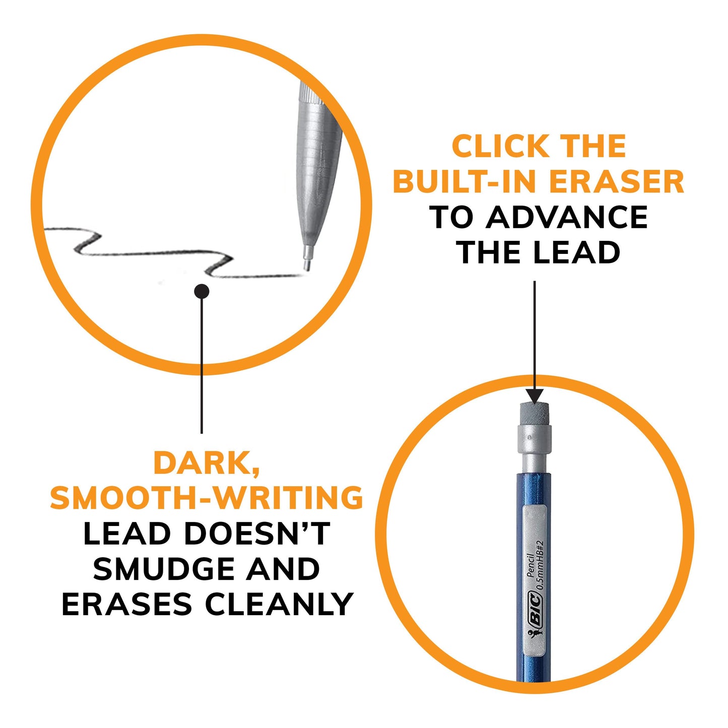 BIC Xtra-Precision Mechanical Pencils with Erasers, Fine Point (0.5mm), 24-Count Pack Mechanical Drafting Pencil Set