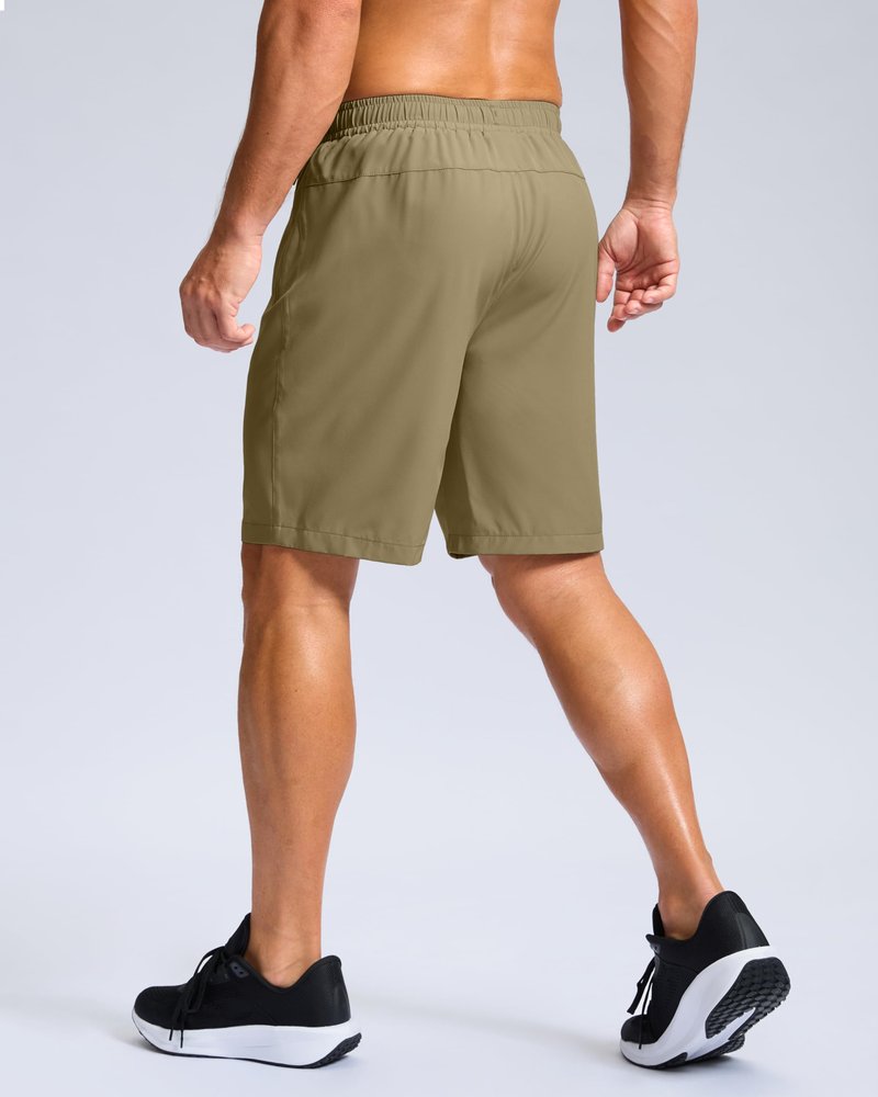 G Gradual Men's Athletic Running Shorts with Zipper Pockets Quick Dry 7"/ 5"/ 9" Workout Gym Shorts for Basketball Hiking(Dusty Khaki,9XL)