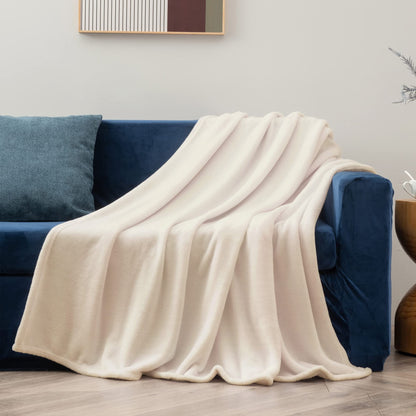 BEDELITE Fleece Blanket Beige Throw Blankets for Couch & Bed, Luxury Plush Cozy Fuzzy Blanket 50" x 60", Super Soft Warm Lightweight Throw Blanket for Travel Camping