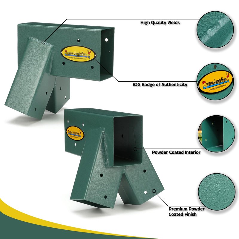 Eastern Jungle Gym Easy 1-2-3 A-Frame 2 Brackets for Swing Set with All Mounting Hardware, Green