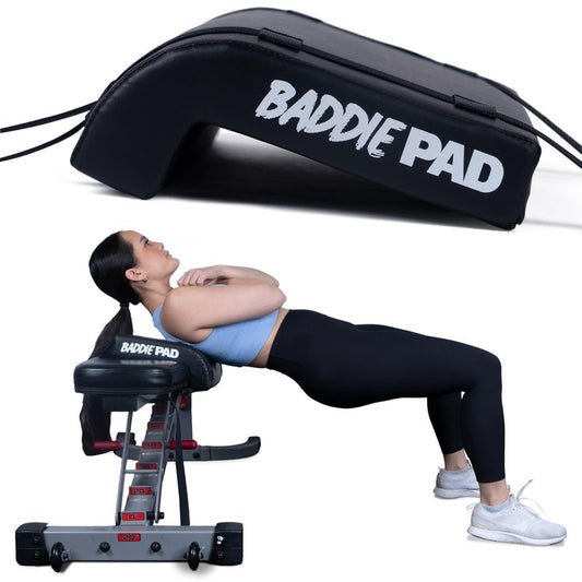 Baddiepad Hip Thrust Bench Pad for Back Shoulder Neck Support - Gym Equipment Barbell Pad Foam Pad for Weight Lifting Hip Thrusts Bench Cushion Gym Equipment - Gym Accessories Padding - Baddie Pad