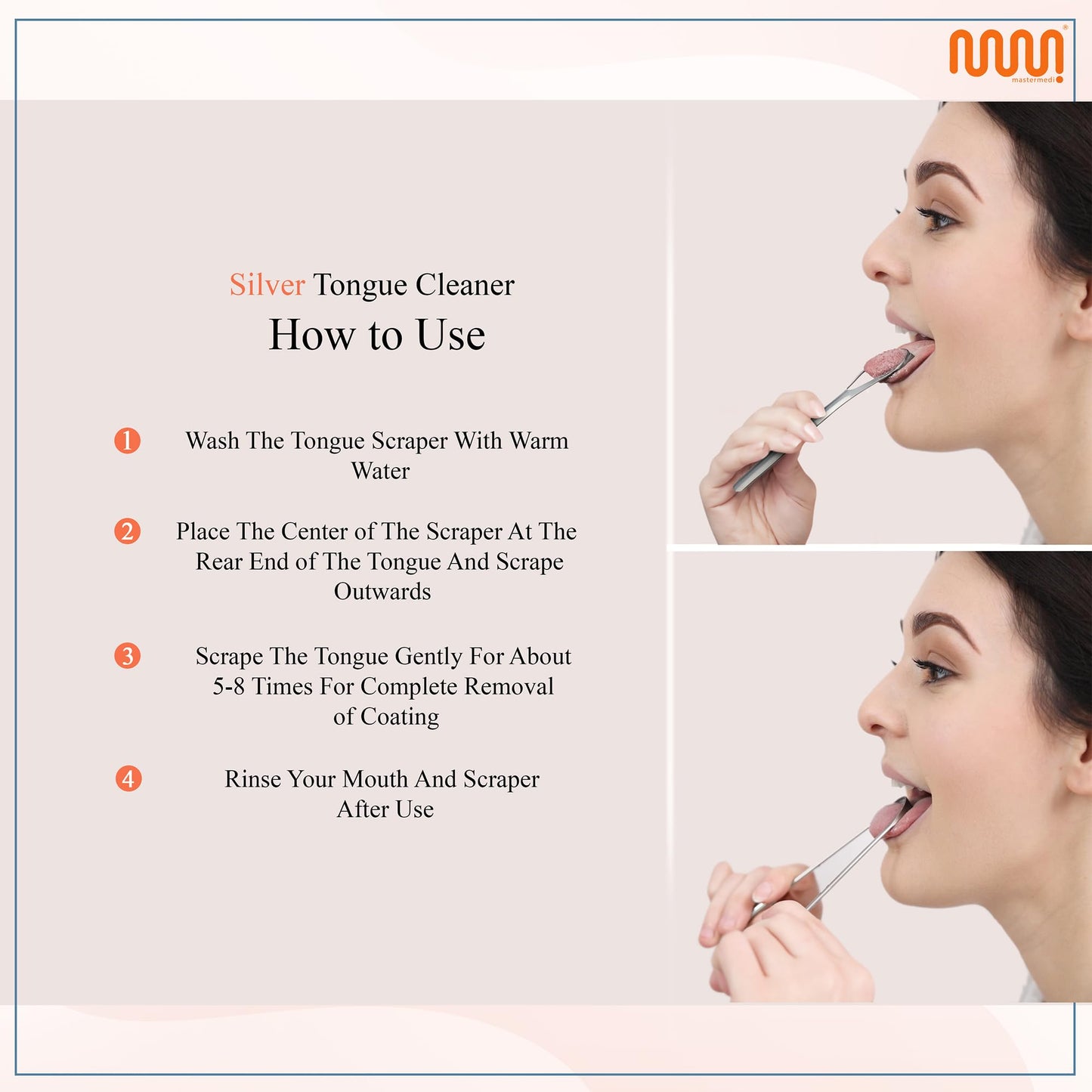 MasterMedi Tongue Scraper with Case Easy to Use Tongue Scraper for Adults, Tongue Cleaner for Oral Care & Hygiene (Single Pack (with Travel Case))