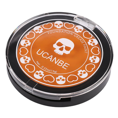 UCANBE Orange Face Body Paint Makeup Foundation, Professional Blendable Cream Greasepaint, Face Painting Kit for Adults Children Halloween Party, SFX Scary Pumpkin Face Makeup, Costume & Cosplay
