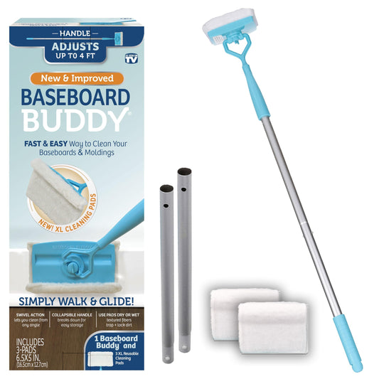 Baseboard Buddy – Baseboard & Molding Cleaning Tool! Includes 1 Baseboard Buddy and 3 Reusable Cleaning Pads, As Seen on TV