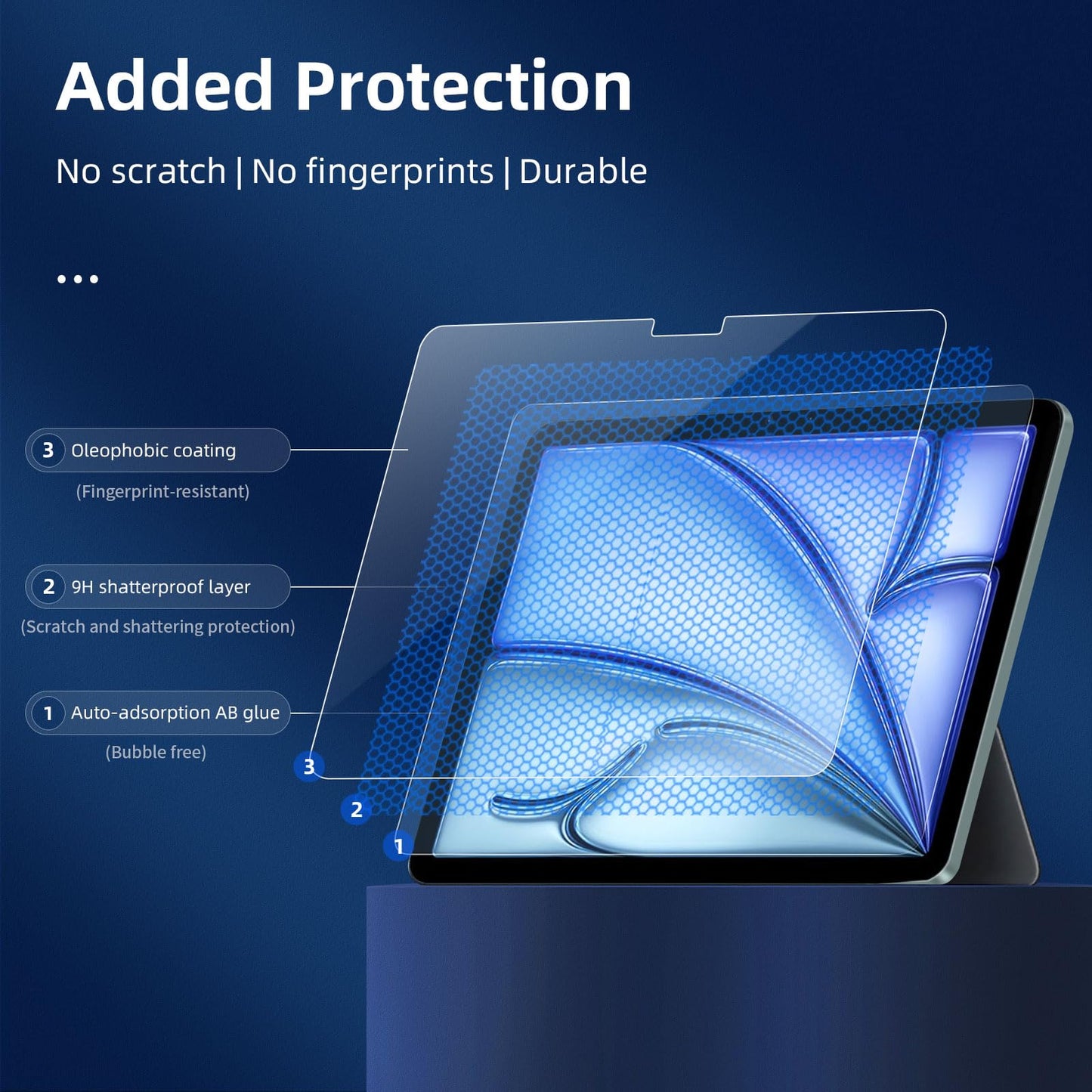 NEW'C 2 Pack Designed for iPad (A16) 11th Generation 2025, iPad 10th Generation 10.9 inches 2022 Screen Protector Tempered Glass, Bubble Free, Ultra Resistant (Easy Installation Frame)