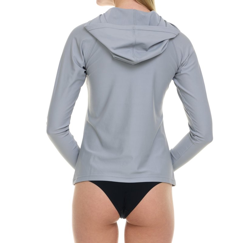 Hurley Rash Guard for Women with Hood, Long Sleeve Hoodie Swim Shirts for Women, Quick Dry UPF 50+ SPF Sun & UV Protection Grey