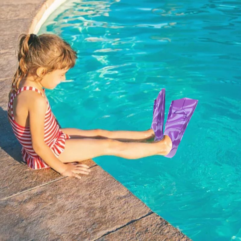 Gugmoy Kids Swim Fins,Comfortable Silicone Flippers for Swimming and Diving,Size Suitable Beginners Kids Girls Boys Adults (Medium, GrapePurple)