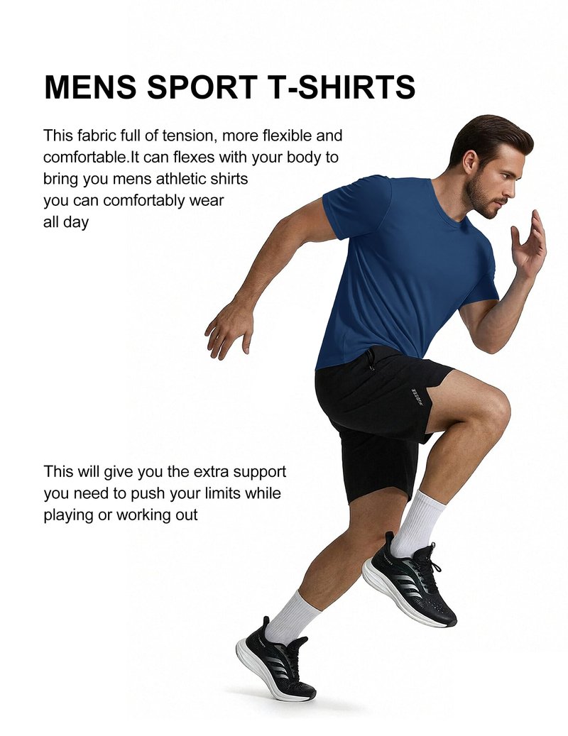 COOFANDY Men's Workout T-Shirts 3 Pack Quick Dry Moisture Wicking Athletic Shirts Crew Neck T Shirts