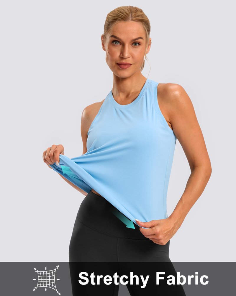 G Gradual Women's Workout Tank Tops Racerback Athletic Yoga Tops Loose Fit Sleeveless Running Gym Sports Shirts for Women(Haze Blue,M)