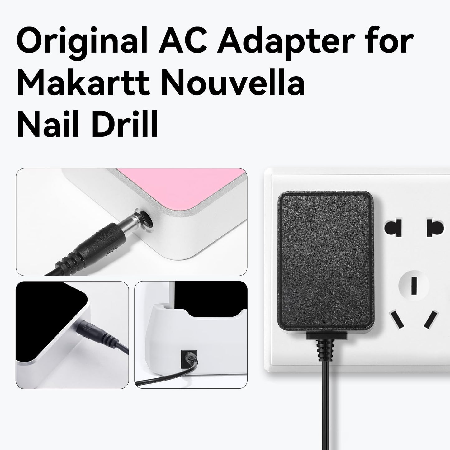 Makartt Nail Drill Professional: 60W 35000RPM Electric Nail File with Coreless Motor, 2 in 1 Desktop & Portable, Drill Bits and LCD Display for Acrylic Gel Nails, Nouvella Pink
