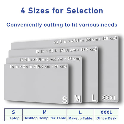 Boutilon Leather Desk Pad Protector,Non-Slip Mouse Pad,Laptop Desk Pad,Office Mouse Mat,Waterproof Leather Desk Blotter,Desk Writing Pad for Office and Home (M-Grey,30"x14")