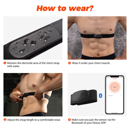 COOSPO H6 Heart Rate Monitor Chest Strap,Bluetooth ANT+ HRM,for Running Cycling Gym Sports