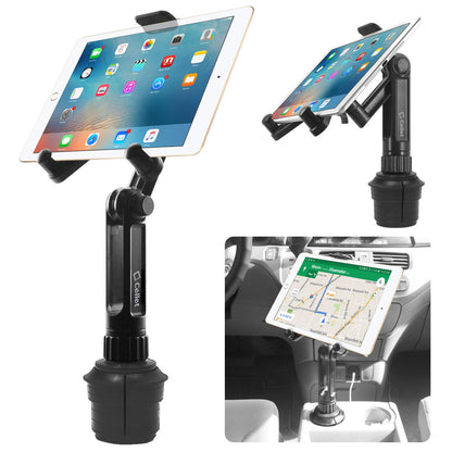 Cellet Cup Holder Tablet Mount, Car Cradle Holder Compatible for All iPad, Pro, Air, Mini Samsung Galaxy Tablet, Amazon Fire Microsoft Surface