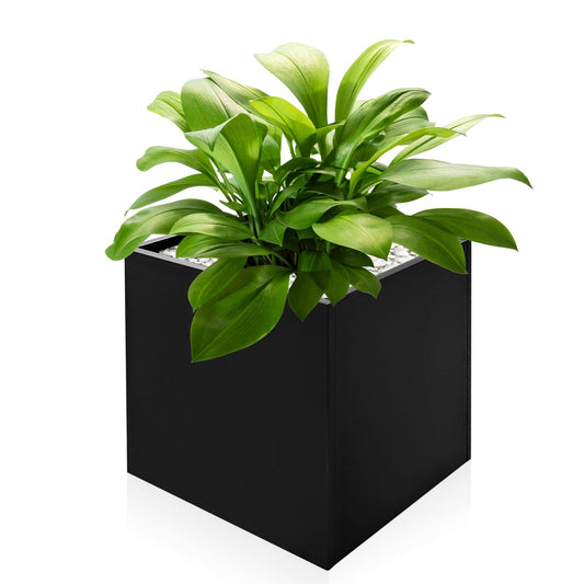 Srehloe Metal Planter Box for Outdoor Plants 36" x 12" x 24" Large Rectangular Planter Cube Steel Heavy Duty Flower Pot with Insert Shelf and Drainage Holes Suitable for Patio Yard Garden Porch Hotel