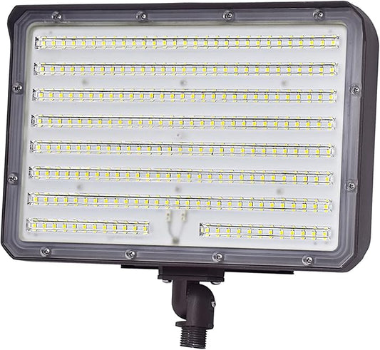 150W LED Outdoor Flood Light Dusk to Dawn, 5000K Daylight 21000Lms AC100-277V 1/2" Adjustable Knuckle Mount,ETL Listed IP65 Waterproof floodlight for Yard Garage