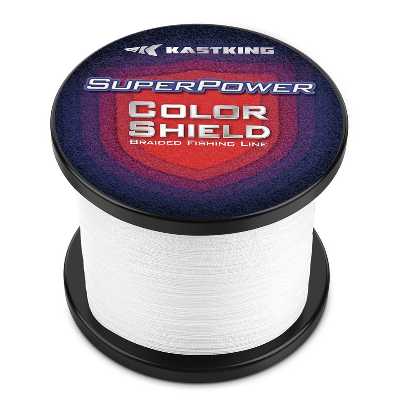 KastKing Superpower ColorShield Braided Fishing Line, White, 80LB, 500Yards, X4