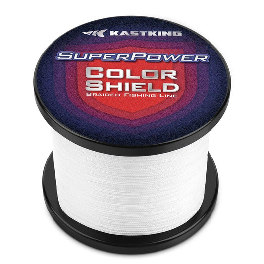 KastKing Superpower ColorShield Braided Fishing Line, White, 80LB, 500Yards, X4