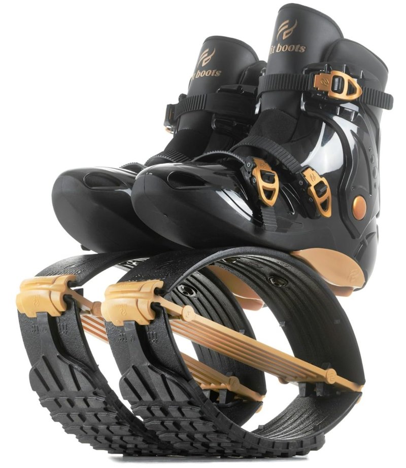 FIT BOOTS for Women Exercise - Premium Moon Shoes for Jumping, Kangaroo Shoes for Training, Cardio & Fun, Joint-Friendly, Rebounder Jumps Boots for Adults & Kids, Bouncy Workout (Women-Gold)