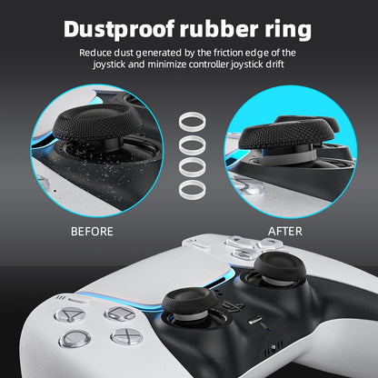 ECHZOVE PS5 Controller Cover Case - Anti-Slip Silicone Skin for PS5 DualSense Controller with Thumb Grip Caps, Joystick Protectors, Spider-Man Theme Sticker - Black