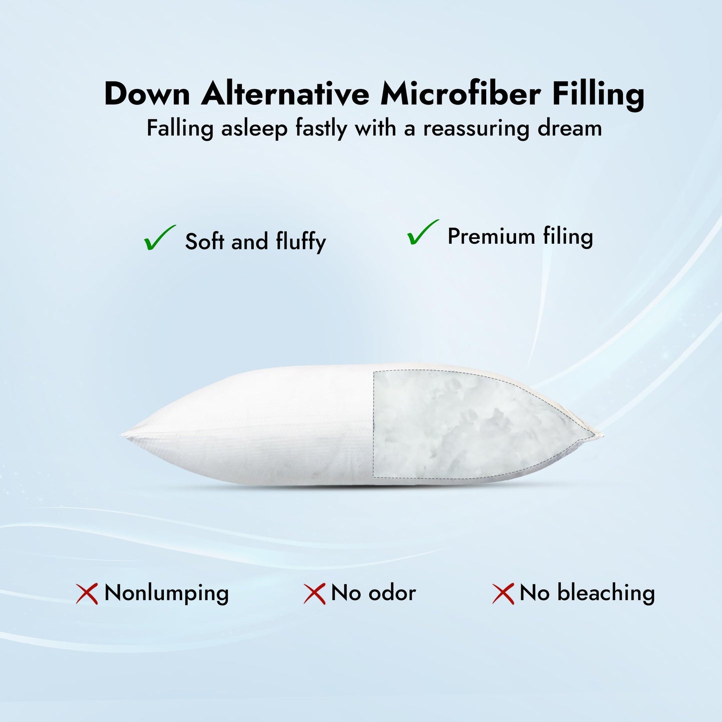 Adam Home Premium Pillows 2 Pack Hotel Quality with Breathable Cover – Bouncy Side Sleeper Pillow for Neck and Shoulder Pain – Quick Rebound & Dust Proof Hotel Pillows, Made in UK, (48x74 cm)