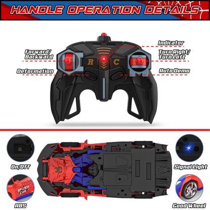 BLUEJAY Transform Rc Cars for Boys 4-7 8-12, 2.4Ghz Remote Control Car 1:18 Scale Transforming Robot, One-Button Deformation 360° Rotation Car Toy Gifts for Boys 3-5