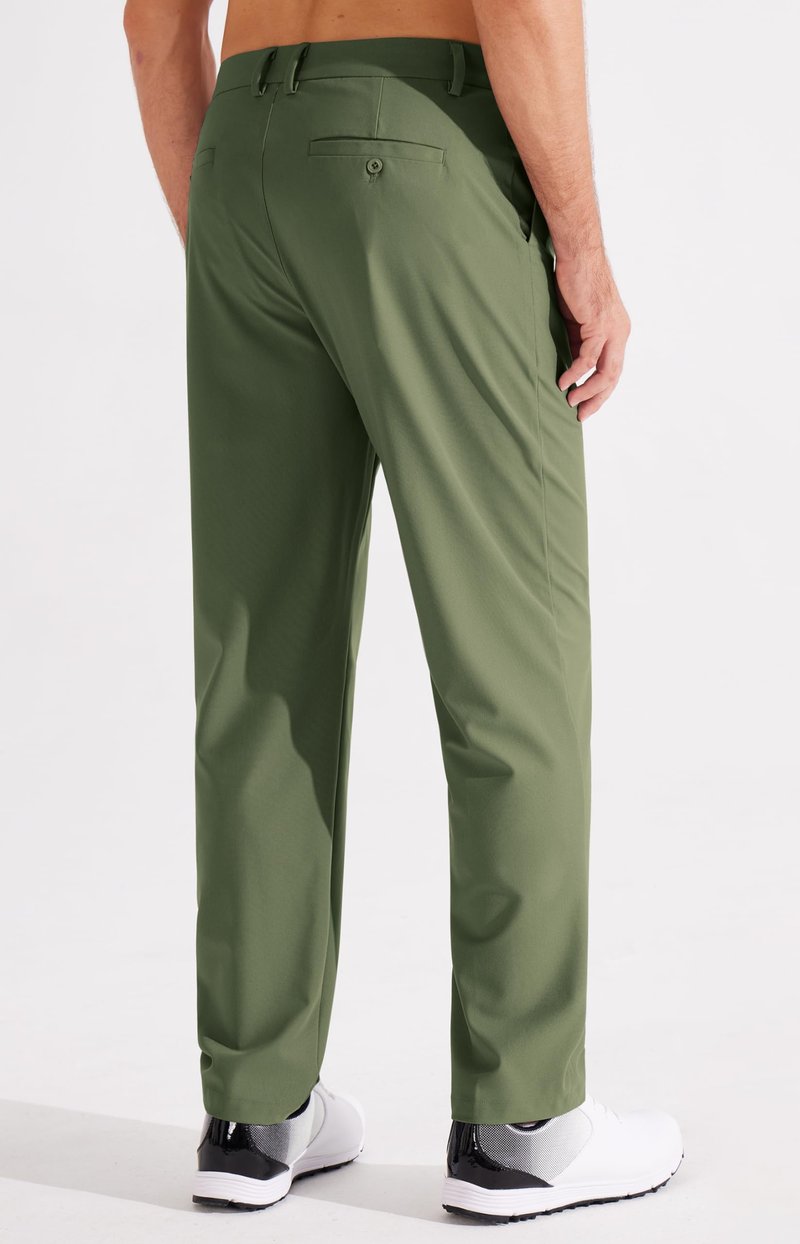 Libin Mens Golf Pants Stretch Work Dress Pants 31" Lightweight Business Casual Pants for Men Classic Fit Comfy Trousers Office Lounge with Pockets, Army Green, 34W x 31L