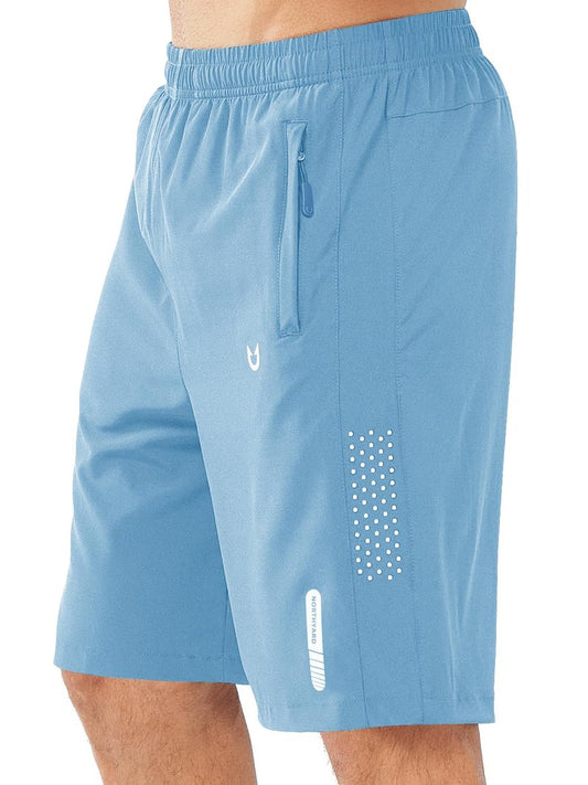 NORTHYARD Men's Athletic Running Shorts Gym Workout 7"/9"/5" Quick Dry Lightweight Sports Basketball Tennis 3 Zipper Pockets SKYBLUE-9inch XL