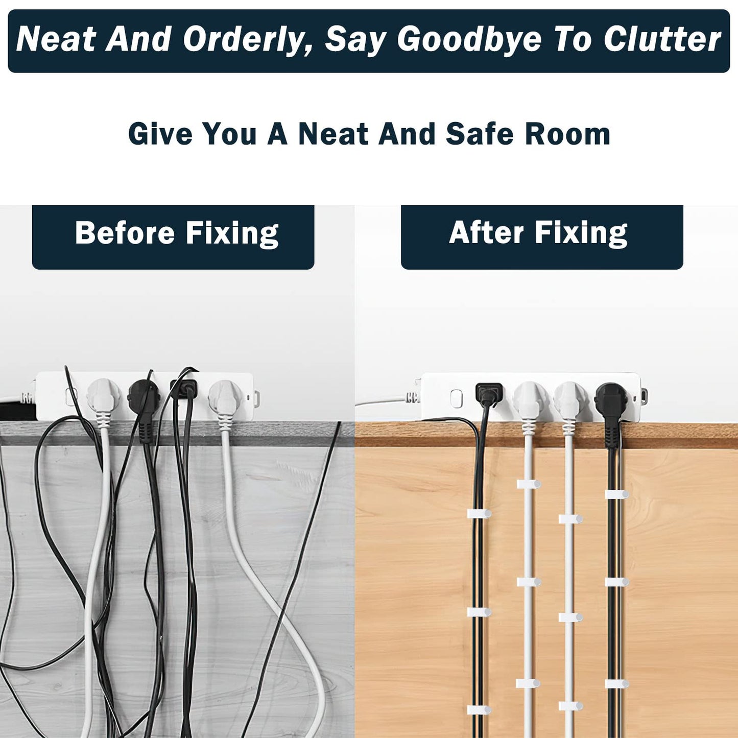 Cable Clips Nail in Cable Clips 100 Pcs 8mm Flat Ethernet Cable Wall Clips Cable Tacks Coax Cable Clip Speaker Wire Clips Cable Nails for Cords Cat5/Cat5e/Cat6/Cat7 RJ45 Cord Clips