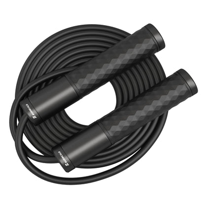 BURNCALO Weighted Jump Rope for Fitness, Skipping Rope for Men Women, Metal Heavy Handles, Ball bearings, Adjustable Length PVC Cord and Cotton Rope, Endurance Training Fitness Exercise Workout