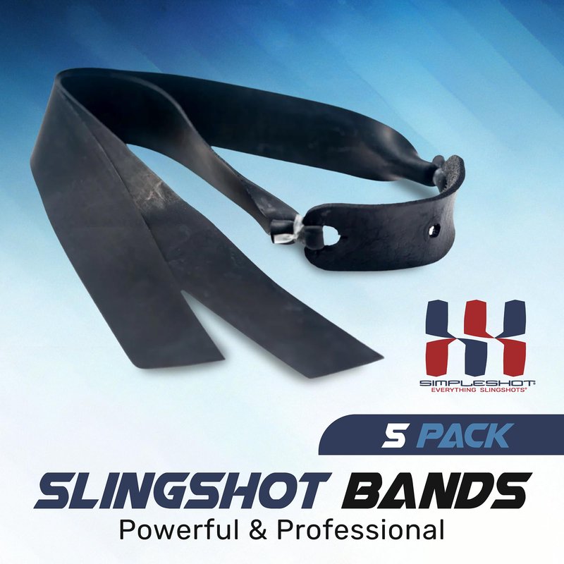 SimpleShot 5pcs Slingshot Bands Powerful Professional Elastic Rubber Catapult Shooting Flat Bands (7/16" Standard)