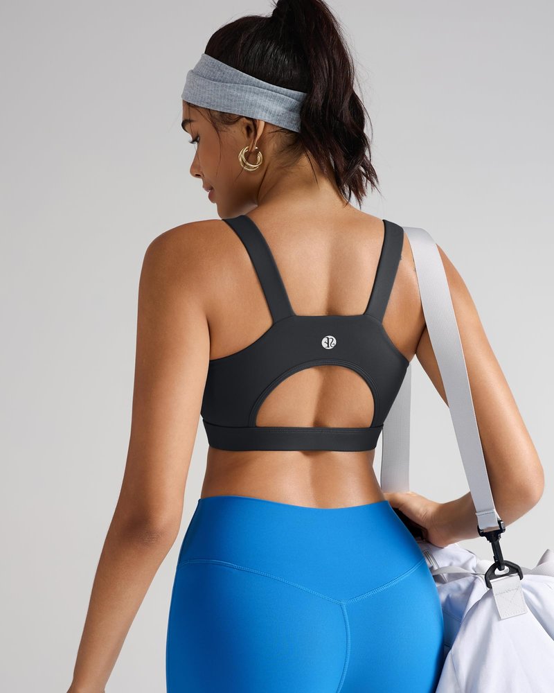 RUNNING GIRL High Impact Sports Bras for Women,Racerback Bra Workout Crop Tops for Women(WX2667 Black,3XL)