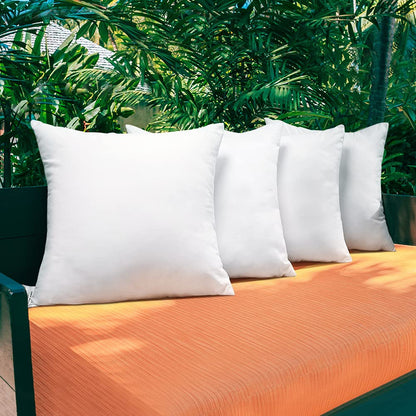 Artscope Premium Square Form Cushion Inner Pads, Set of 4 Waterproof Cushion Stuffer for Patio Garden Bench Sofa Farmhouse - Out-Indoor Decorative Pillows Inserts, Standard/White 45x45cm