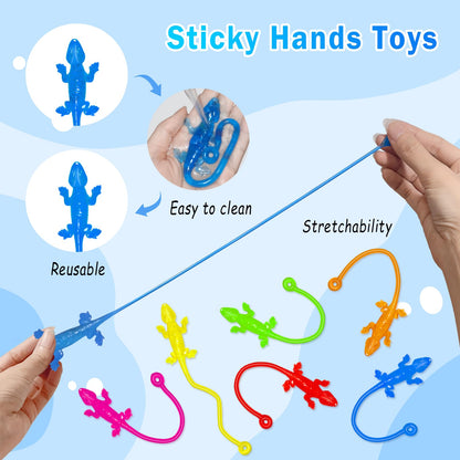 Valentines Sticky Hands Bulk 48PCS Valentines Day Gifts for Kids Classroom Prizes Valentines Party Favors for Kids Stretchy Heart Sticky Hand Toy Valentines Day Goodie Bag Stuffers Kid Party Supplies