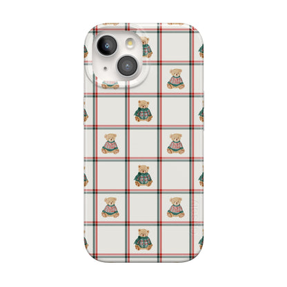 Casely iPhone 15 Plus Case | Fit Check | Neutral Checkerboard Checkered Classic Case | Compatible with MagSafe