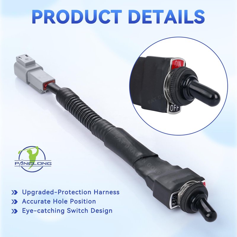 Panglong Golf Cart 48V Tow Run Switch, Include Switch and Harness, Suitable for 1995-UP 48V Club Car DS Electric Golf Cart, OEM Refer #101908101,1019081-01