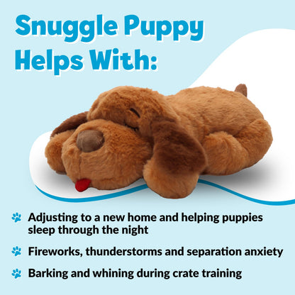 Original Snuggle Puppy Toy, Heartbeat Toy for Puppy, Dog Toys for Anxiety Relief, Calming Aid, Dog Heartbeat Toys for Behavioral Training in Biscuit