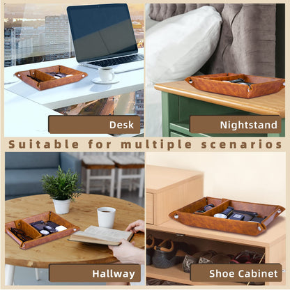 ZAPUVO PU Leather Valet Tray and Keychain, Valentines Day Birthday Gifts for Men, Unique Romantic Gifts for Men Him Boyfriend, Best Mens Gifts Ideas for Husband Anniversary from Wife